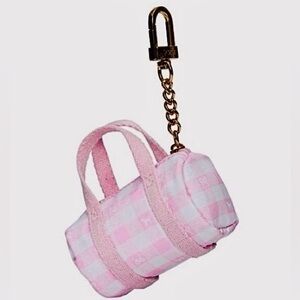 PINK X LoveShackFancy Iconic Gingham Mini Duffle Bag Keychain/Bag Charm SOLD OUT
